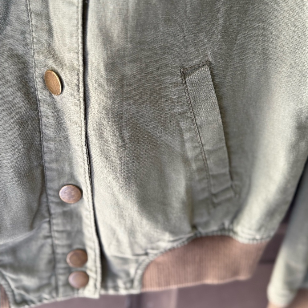 Bethany Mota Utility Jacket Green Patch Detail Size S - Picture 6 of 7